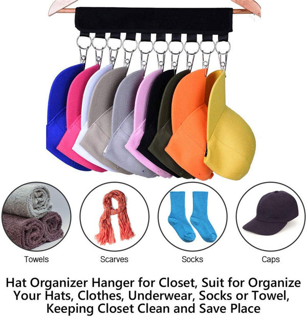 Perchero Adhesivo para Sombreros y Accesorios con Velcro