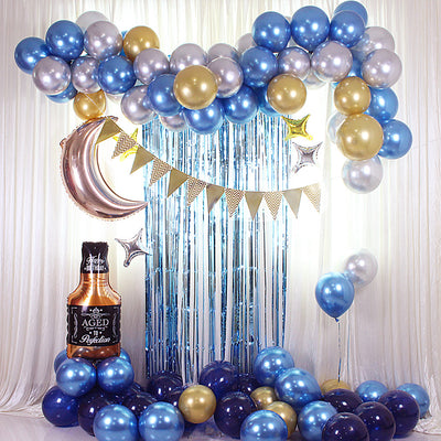 Cadena de Globos Whiskey Azul con Banderines para Decoración de Fiestas - Image 9