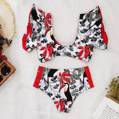 Bikini con Escote Profundo y Mangas Fruncidas - Image 8