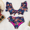 Bikini con Escote Profundo y Mangas Fruncidas
