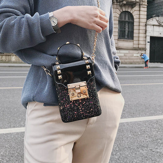 Bolso para Teléfono con Lentejuelas y Diseño Asimétrico - Image 5
