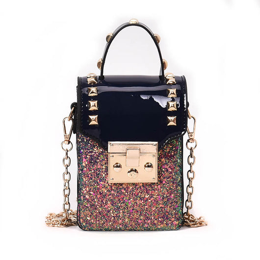 Bolso para Teléfono con Lentejuelas y Diseño Asimétrico - Image 4