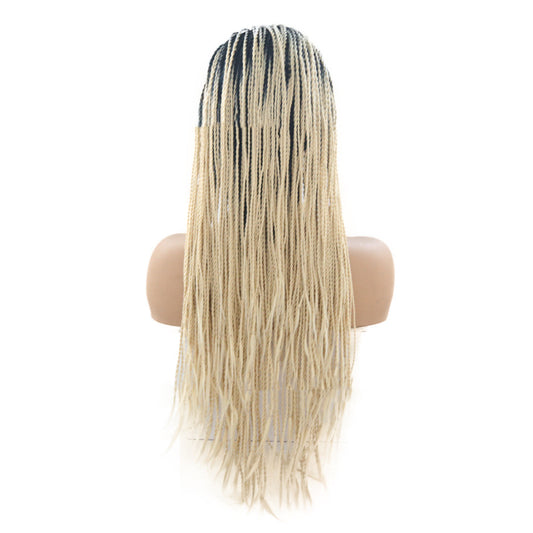 Peluca Frontal de Encaje Fibra Química Trenzas Dobles Degradado T