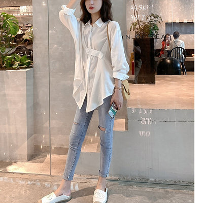 Blusa Casual de Manga Larga para Mujer - Diseño Minimalista