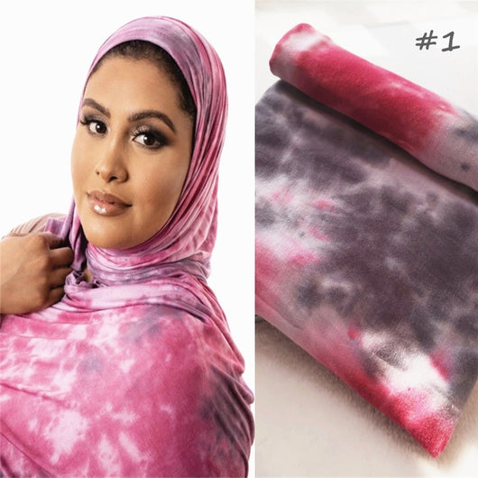 Pañuelo Hijab de Algodón Modal Tie-dye - Versátil y Cómodo - Image 5