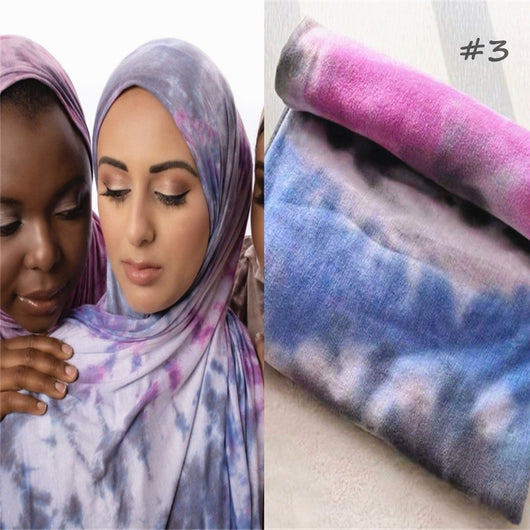 Pañuelo Hijab de Algodón Modal Tie-dye - Versátil y Cómodo - Image 7