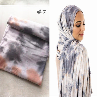 Pañuelo Hijab de Algodón Modal Tie-dye - Versátil y Cómodo - Image 11