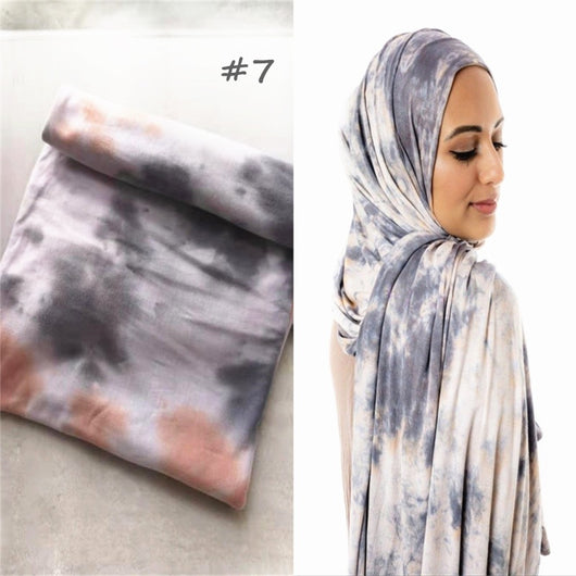 Pañuelo Hijab de Algodón Modal Tie-dye - Versátil y Cómodo - Image 11