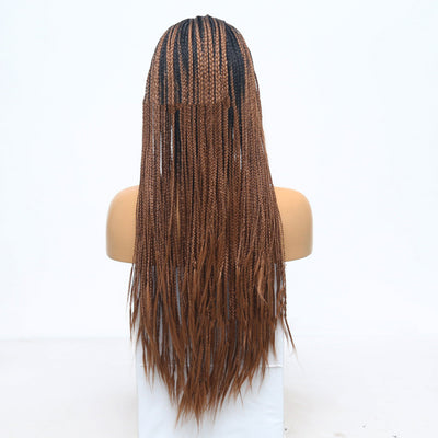Trenza Larga Degradado Marrón de Tres Hebras - Image 8