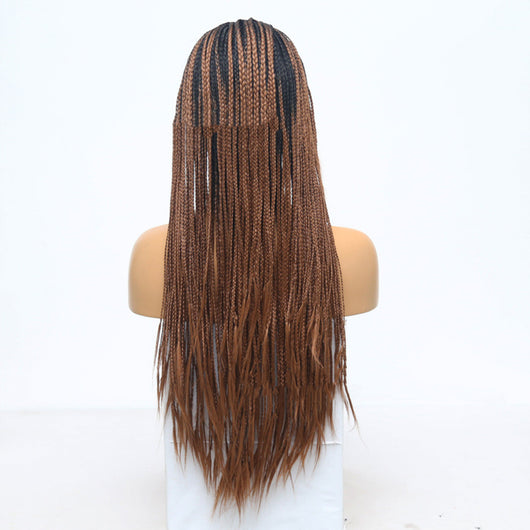 Trenza Larga Degradado Marrón de Tres Hebras - Image 3