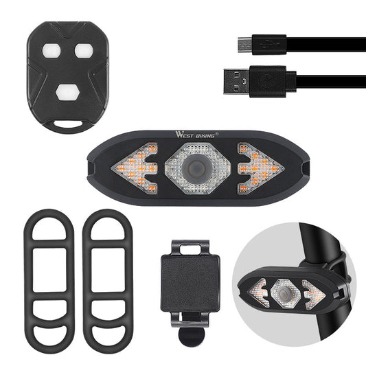 Luz Trasera Inteligente para Bicicleta con Direccionales y Bocina Recargable