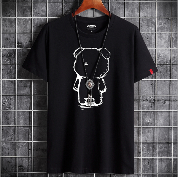 Playera Casual para Hombre con Diseño de Oso Anime
