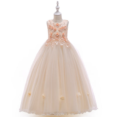 Vestido Princesa Niña sin Mangas - Elegante Diseño Floral - Image 7