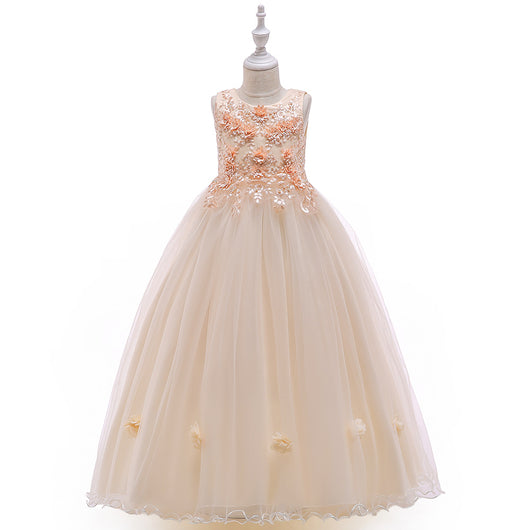 Vestido Princesa Niña sin Mangas - Elegante Diseño Floral - Image 7