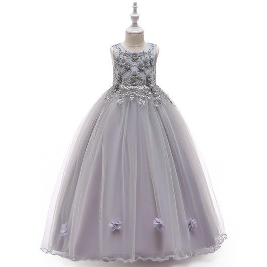 Vestido Princesa Niña sin Mangas - Elegante Diseño Floral - Image 8