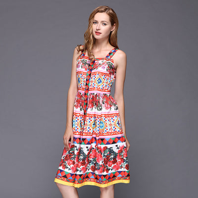 Falda Estampada con Tirantes Rose para Mujer - Image 5
