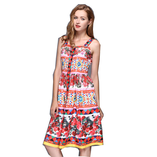 Falda Estampada con Tirantes Rose para Mujer - Image 4