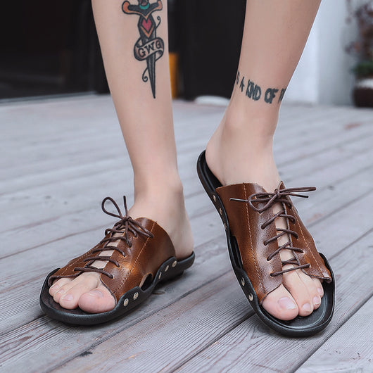 Sandalias Casuales de Cuero para Hombre - Cómodas y Transpirables - Image 10