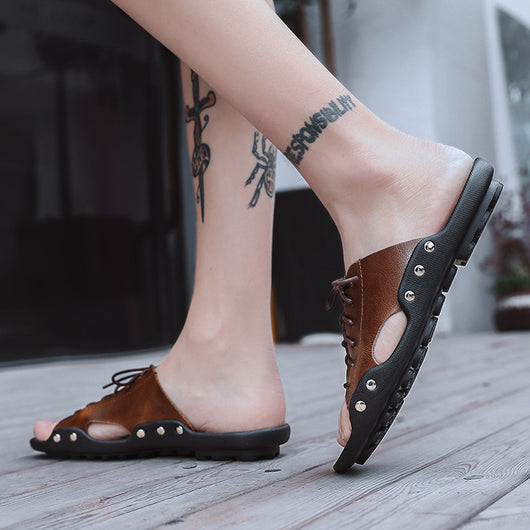 Sandalias Casuales de Cuero para Hombre - Cómodas y Transpirables - Image 3