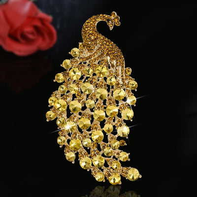 Broche Pavo Real con Cristales para Novia - Joya Elegante para Bufanda - Image 10