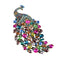 Broche Pavo Real con Cristales para Novia - Joya Elegante para Bufanda