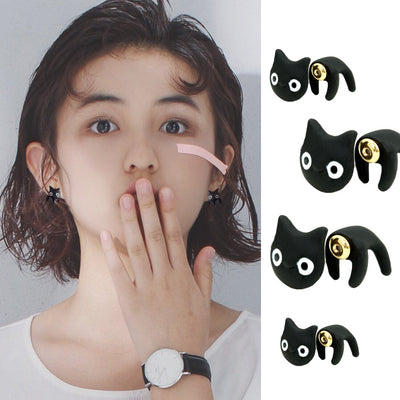 Aretes de Gato Estéreo Negro Divertido y Cómico - Image 7