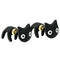 Aretes de Gato Estéreo Negro Divertido y Cómico