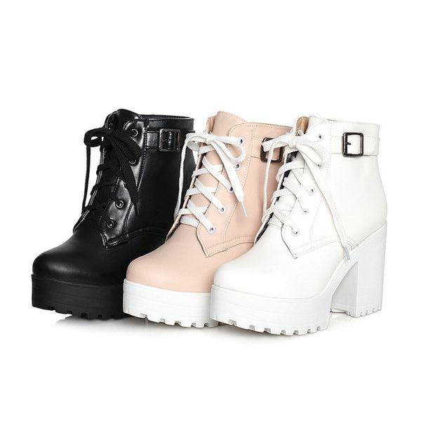 Botas Martin para Mujer con Tacón Alto y Cordones - Estilo Clásico