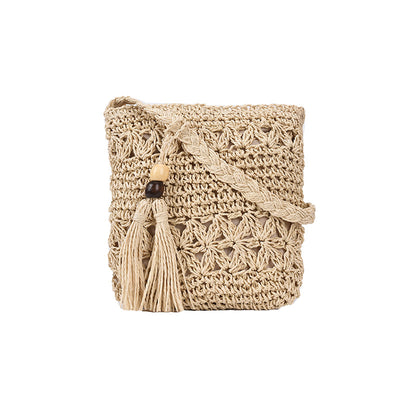 Bolso Playero Tejido a Mano - Cartera Cruzada de Paja para Verano - Image 5