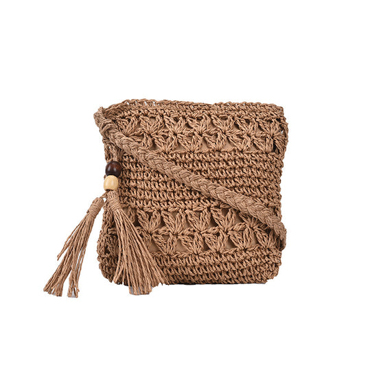 Bolso Playero Tejido a Mano - Cartera Cruzada de Paja para Verano - Image 2