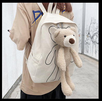 Mochila Escolar Infantil Oso Kawaii Estilo Harajuku - Image 7