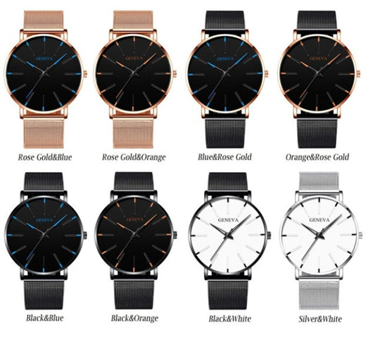 Reloj de Negocios Acero Inoxidable Malla Metálica Cuarzo - Image 9