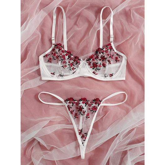 Conjunto de Lencería Erótica con Bordado Floral - Image 7