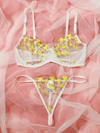 Conjunto de Lencería Erótica con Bordado Floral - Image 9