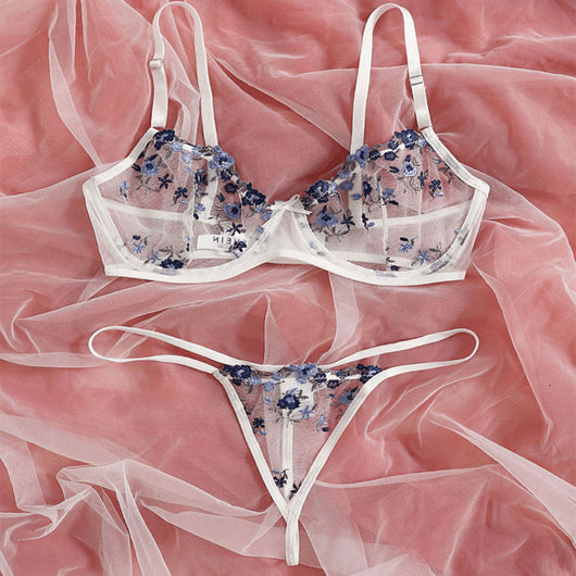 Conjunto de Lencería Erótica con Bordado Floral - Image 3