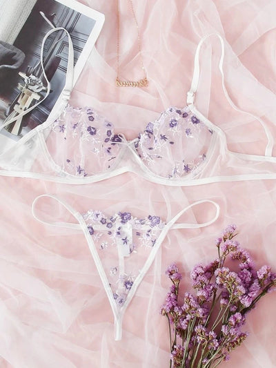Conjunto de Lencería Erótica con Bordado Floral - Image 4