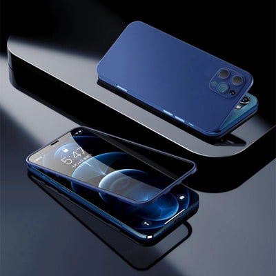 Funda Protectora de Cristal Templado Frontal y Trasero Compatible con Apple