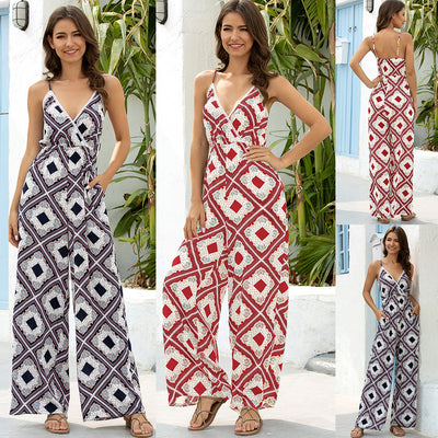 Jumpsuit de Verano para Mujer con Escote Halter - Diseño Ancho Perfecto para Playa