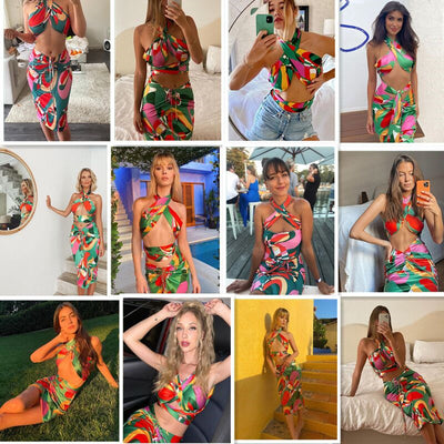 Conjunto Deportivo Boho Estampado para Mujer - Dos Piezas - Image 2