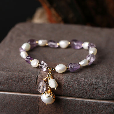 Pulsera de Amatista Natural con Perlas de Agua Dulce - Image 6