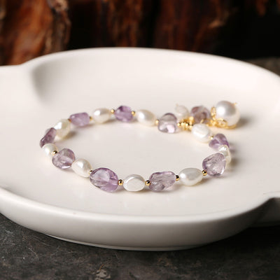 Pulsera de Amatista Natural con Perlas de Agua Dulce - Image 7