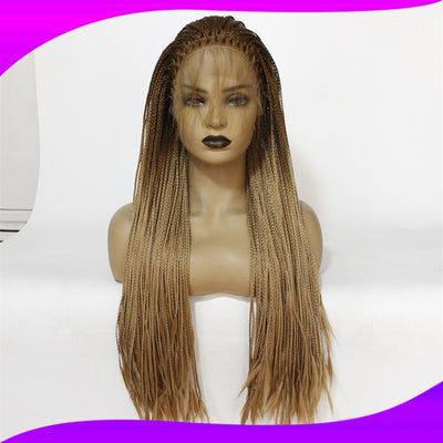 Peluca Frontal de Encaje Cabello Liso Largo Tejido a Mano Fibra Sintética Resistente al Calor - Image 3