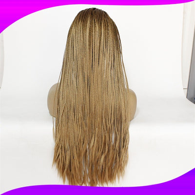 Peluca Frontal de Encaje Cabello Liso Largo Tejido a Mano Fibra Sintética Resistente al Calor - Image 6