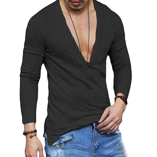 Polera Casual V-neck Transpirable de Manga Larga - Image 10