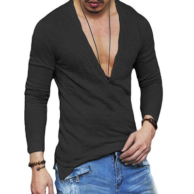 Polera Casual V-neck Transpirable de Manga Larga - Image 3