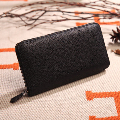 Cartera Clutch de Cuero Genuino con Patrón Lychee - Image 5