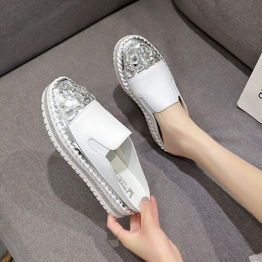 Zapatos Blancos sin Tacón Cómodos - Estilo Coreano Slip-On - Image 9