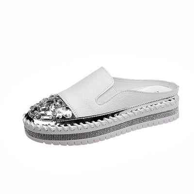 Zapatos Blancos sin Tacón Cómodos - Estilo Coreano Slip-On - Image 3