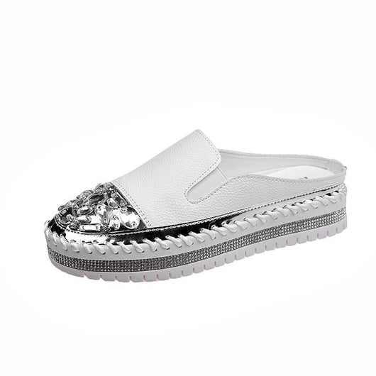 Zapatos Blancos sin Tacón Cómodos - Estilo Coreano Slip-On - Image 3