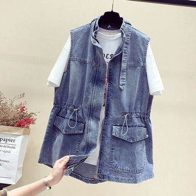 Chaleco Denim Suave Talla Grande para Mujer